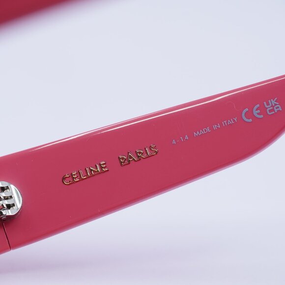 Celine CL40288I MONOCHROMS 74A Sunglasses Shiny Pink Cat Eye Frame, Grey Lenses - Picture 7 of 10